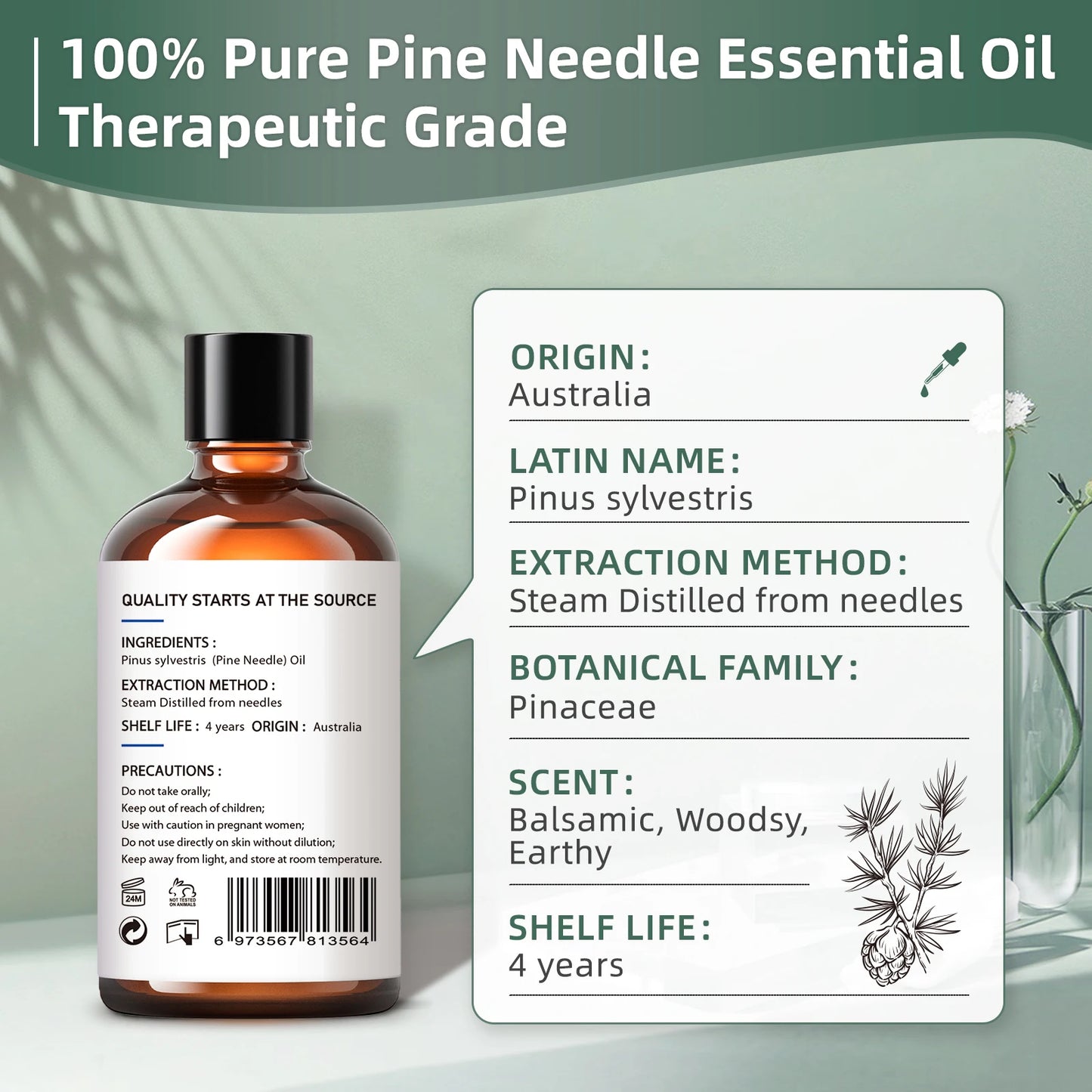 100ml Pine Needles Essential Oils for Aromatherapy